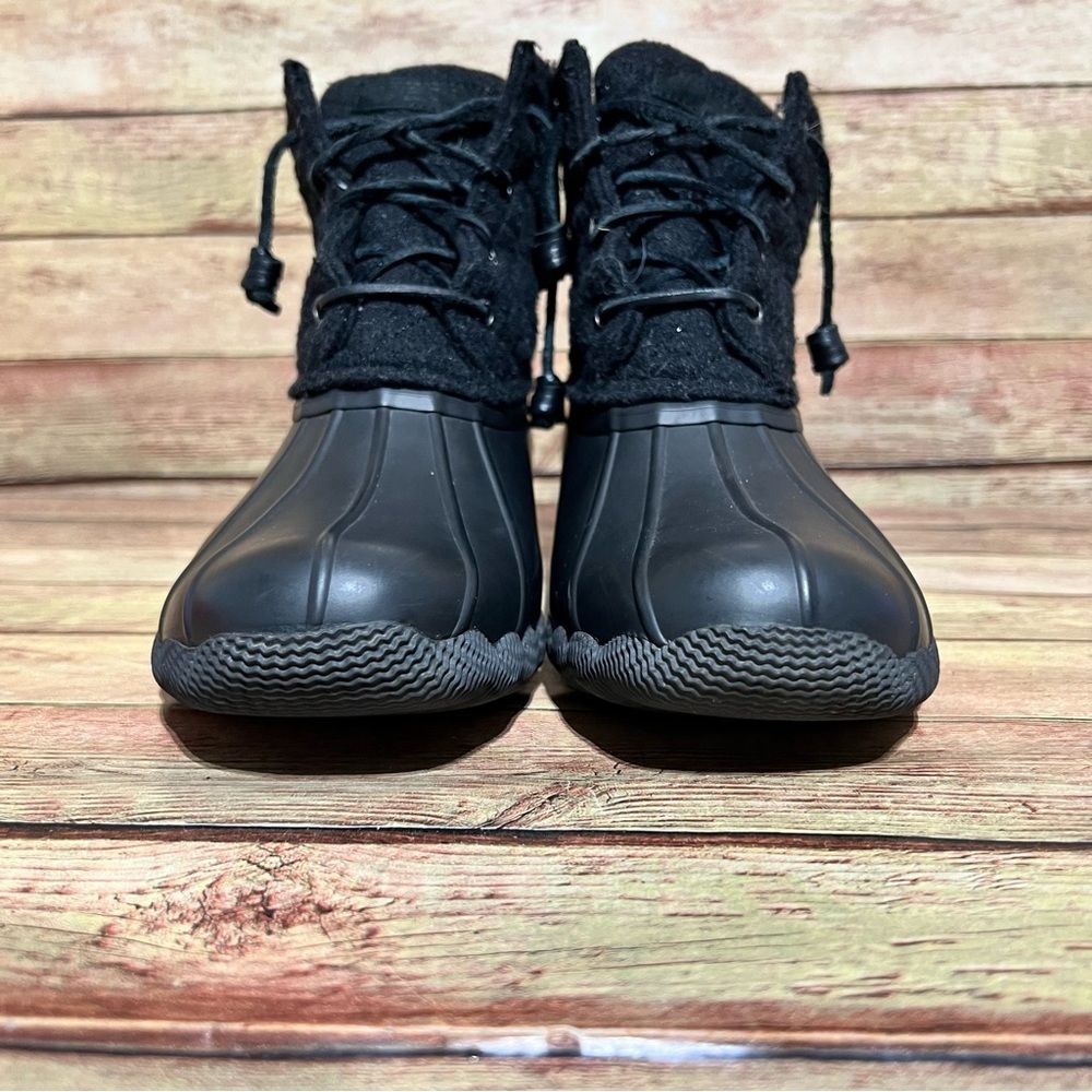 Sperry Black Wool Quilted Duck Boots - Picture 4 of 8